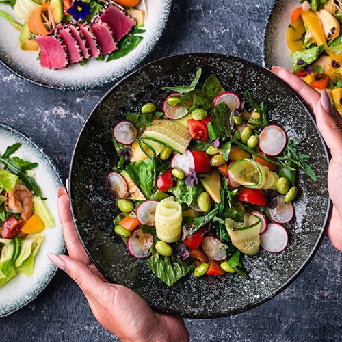 Plates Of Healthy Food