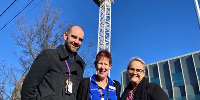 Lifting our volunteers to new heights – Tower crane honours remarkable Grampians Health volunteer Image