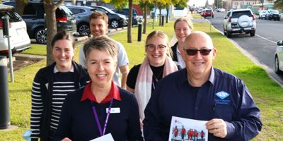 Tony starts the heart walk Image